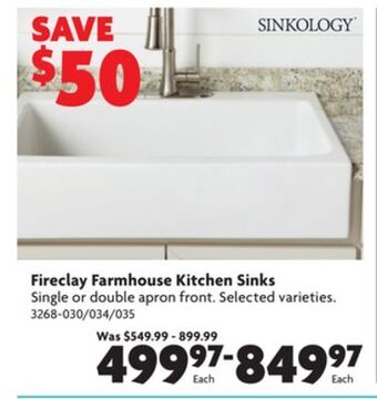 Home Hardware Fireclay farmhouse kitchen sinks offer