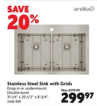Home Hardware Stainless steel sink with grids offer