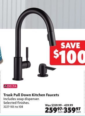 Home Hardware Trask pull down kitchen faucets offer