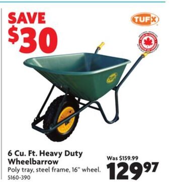 Home Hardware 6 cu. ft. heavy duty wheelbarrow offer