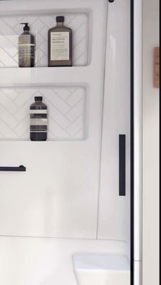 Home Hardware Inspiration shower door - black or chrome trim 60" offer