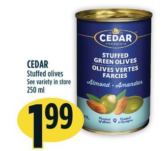 Marché Adonis Cedar stuffed olives offer