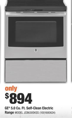 Home Depot Ge® 5.0 cu. ft. self-clean electric range offer