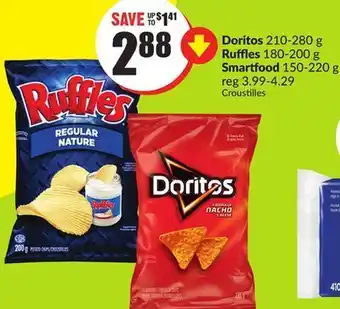 FreshCo Doritos 210-280 g ruffles 180-200 g smartfood 150-220 g offer