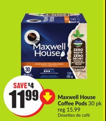 FreshCo Maxwell house coffee pods 30 pk offer