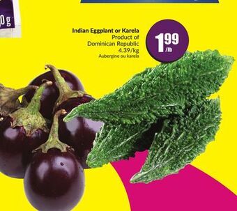 FreshCo Indian eggplant or karela product of dominican republic 4.39/kg offer