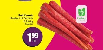 FreshCo Red carrots product of ontario 4.39/kg offer