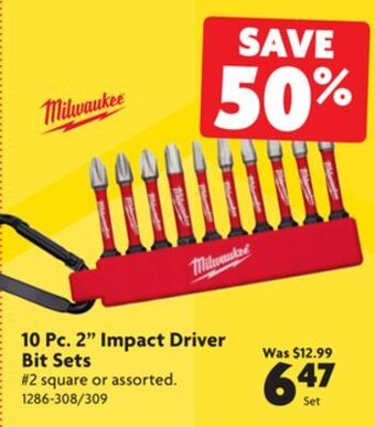 Home Hardware 10 pc. 2" impact driver bit sets offer