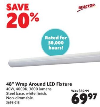 Home Hardware 48" wrap around led fixture offer