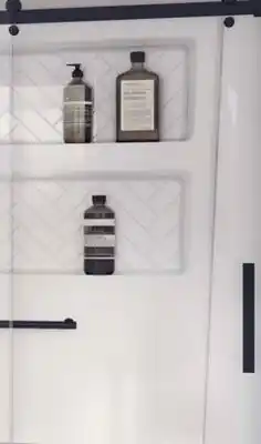 Home Hardware Inspiration shower door - black or chrome trim 60" offer
