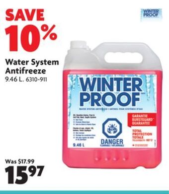 Home Hardware Water system antifreeze offer