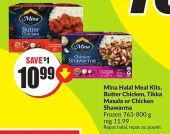 Chalo FreshCo Mina halal meal kits, butter chicken, tikka masala or chicken shawarma frozen 763-800 g offer