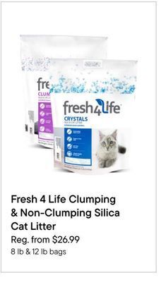 Petvalu Fresh 4 life clumping & non-clumping silica cat litter offer