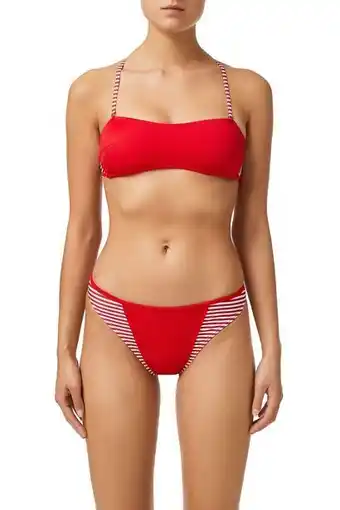 Diesel Striped bikini briefs with front panel offer