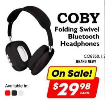 Factory Direct Coby folding swivel bluetooth headphones offer