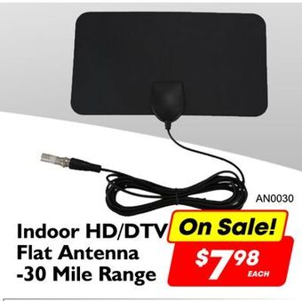 Factory Direct Debranded indoor hd/dtv flat antenna -30 mile range offer