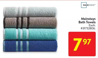Walmart Mainstays bath towels offer
