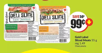 FreshCo Gold label sliced meats offer