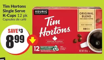 FreshCo Tim hortons single serve k-cups offer