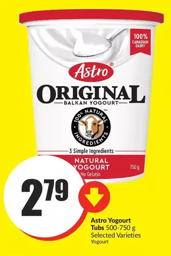 FreshCo Astro yogourt tubs offer