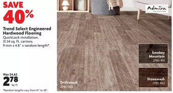Home Hardware Trend select engineered hardwood flooring offer