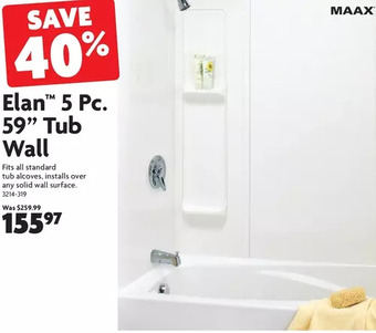 Home Hardware Elan 5 pc. 59" tub wall offer