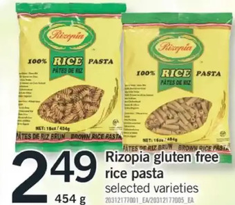 Fortinos Rizopia gluten free rice pasta offer