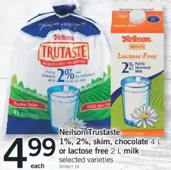 Fortinos Neilson trutaste 1%, 2%, skim, chocolate or lactose free milk offer