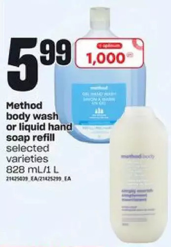 Independent Grocer Method body wash or liquid hand soap refill offer