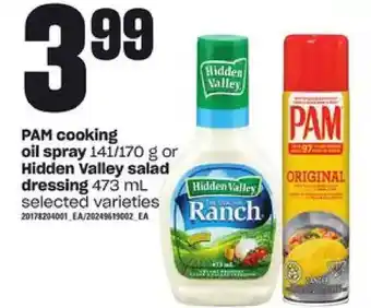 Independent Grocer Pam cooking oil spray or hidden valley salad dressing offer