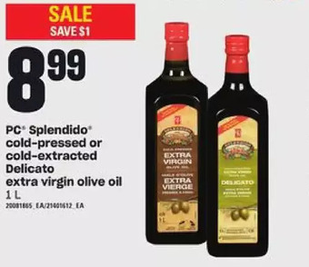 Zehrs Markets Pc splendido cold-pressed or cold-extracted delicato extra virgin olive oil offer