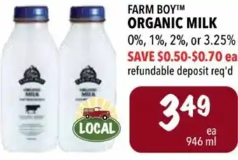 Farm Boy Farm Boy Organic Milk 946ml offer