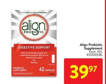 Walmart Align probiotic supplement offer