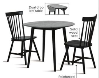 Leon's Midland 3-piece dining set - grey, black offer
