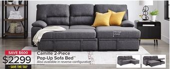 Leon's Camille pop-up sofa bed with right-facing chaise- grey, charcoal offer