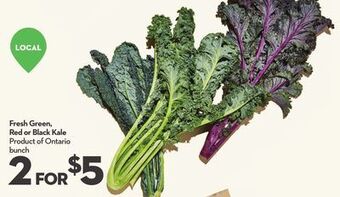 Longo's Fresh green, red or black kale offer