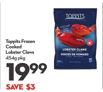 Longo's Toppits frozen cooked lobster claws offer