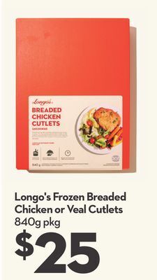 Longo's Longo's frozen breaded chicken or veal cutlets offer