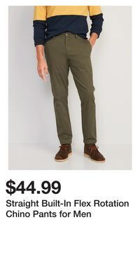 Old Navy Straight built-in flex rotation chino pants for men offer