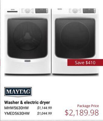 Canadian Appliance Source Maytag washer & electric dryer offer