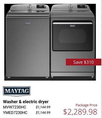 Canadian Appliance Source Maytag washer & electric dryer offer