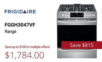 Canadian Appliance Source Frigidaire range offer