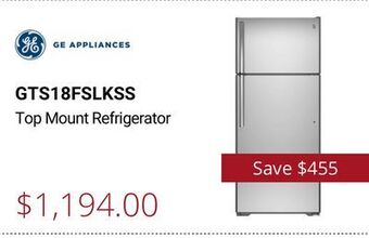 Canadian Appliance Source Ge top mount refrigerator offer