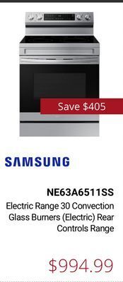 Canadian Appliance Source Samsung electric range 30 convection glass burners (electric) rear controls range offer