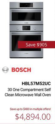 Canadian Appliance Source Bosch 30 one compartment self clean microwave wall oven offer