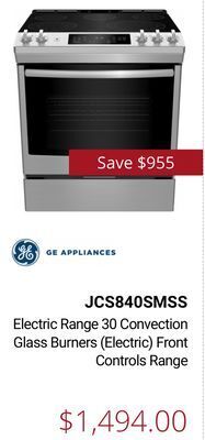 Canadian Appliance Source Ge electric range 30 convection glass burners (electric) front controls range offer