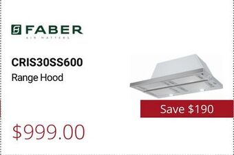 Canadian Appliance Source Faber range hood offer