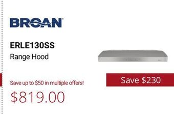 Canadian Appliance Source Broan range hood offer