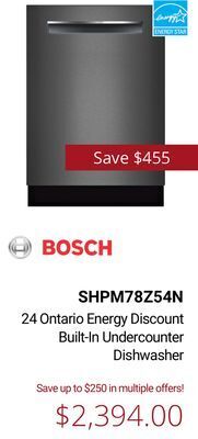 Canadian Appliance Source Bosch 24 ontario energy discount built-in undercounter dishwasher offer