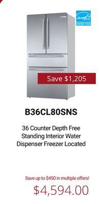 Canadian Appliance Source Bosch 36 counter depth free standing interior water dispenser freezer located offer